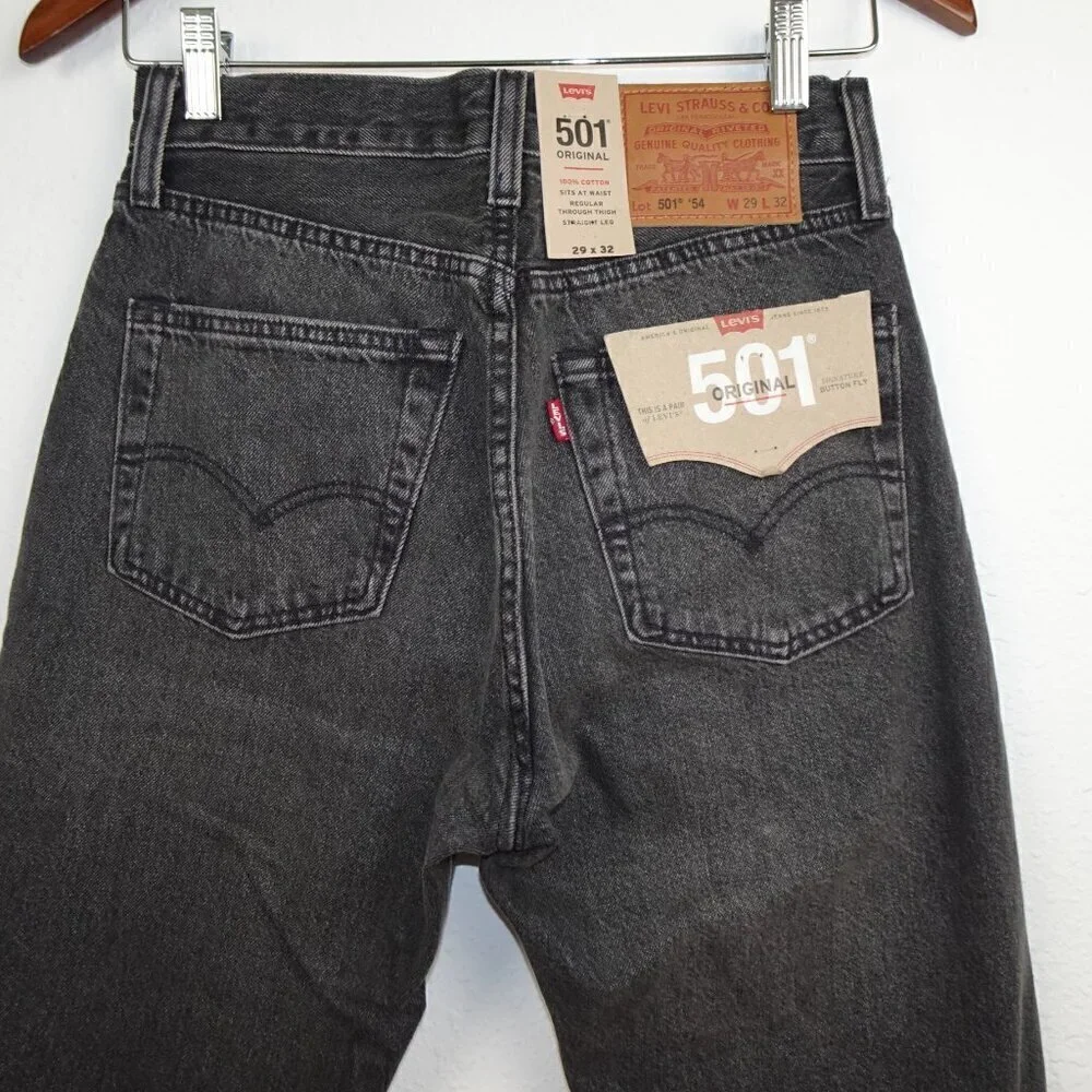 Levi's 501 '54 Jeans Men's Size 29x32 Black Denim Distressed READ MEASUREMENTS